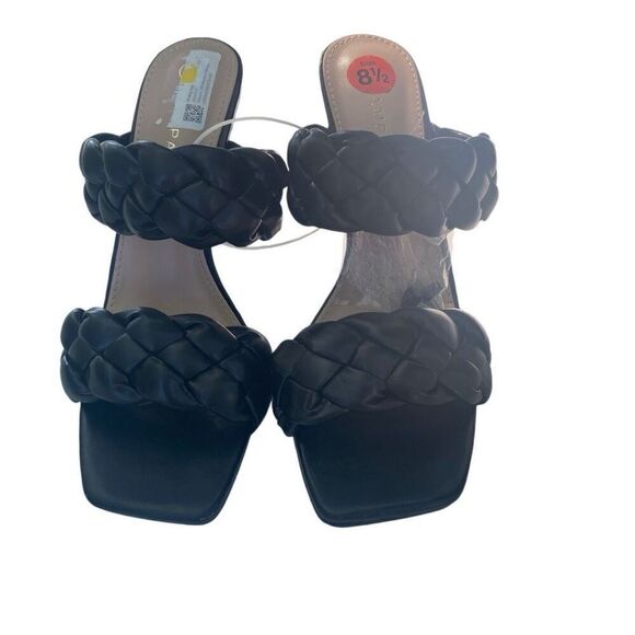 RAMPAGE Women’s Woven Heels Size 9 Black New With Defect Style EIRA03L Stiletto - Picture 1 of 11